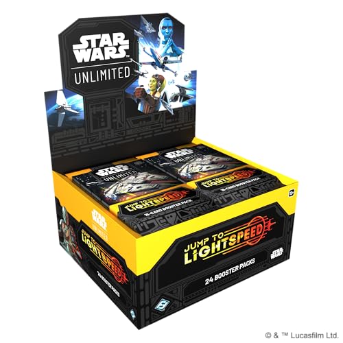 Asmodee مجموعة عرض بطاقات تعزيز Asmodee Star Wars Unlimited Jump to Lightspeed من 24 حزمة بطاقات تعزيز لعبة بطاقات التداول للأطفال والبالغين من عمر 12 سنة 2 لاعبين 20 دقيقة وقت اللعب - Image 1