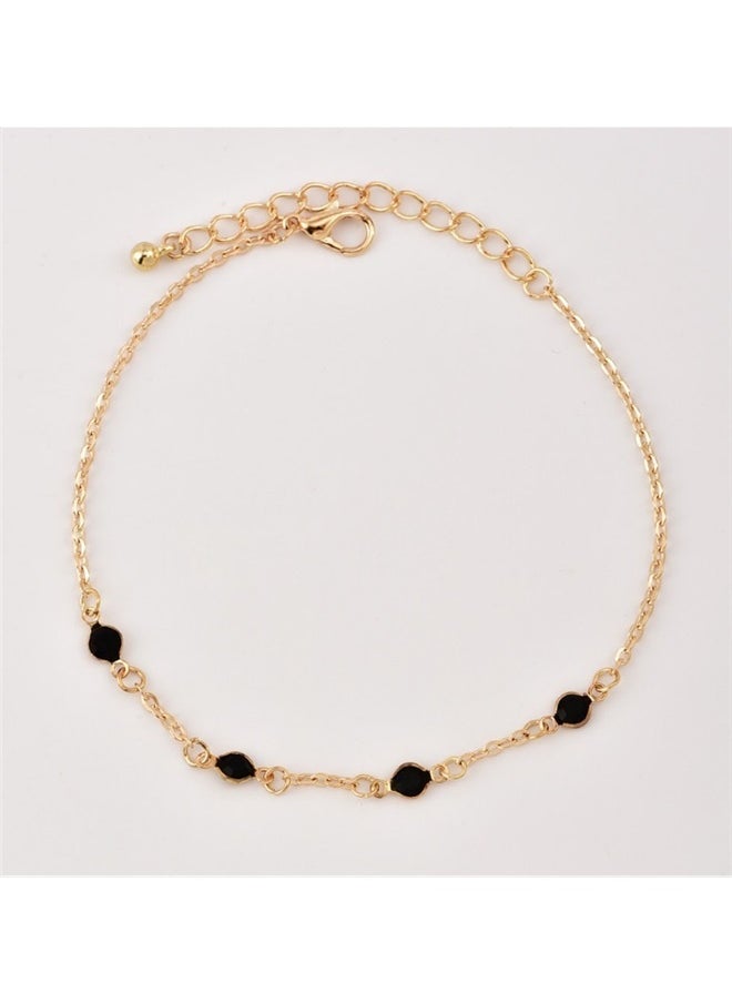 yongsheng Multi-Layered Anklet, Layered Crystal Anklets Bracelet Set Beach Foot Chain Jewelry for Women Multilayer Anklets  - Image 4