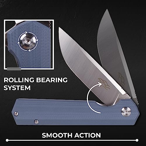 Firebird GANZO FH11S-GY Pocket Folding Knife Ball Bearing D2 Steel Blade G10 Anti-Slip Handle with Clip Hunting Fishing Gear Camping Outdoor Folder EDC Pocket Knife (Gray) - Image 4