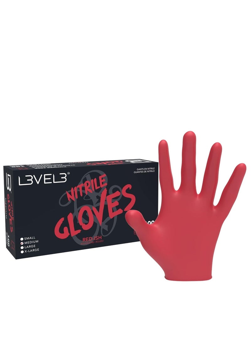 L3VEL3 Level 3 Nitrile Gloves - Professional Heavy Duty Disposable Gloves - Latex Free - Fits Snug - Box of 100 - Large  - Image 1