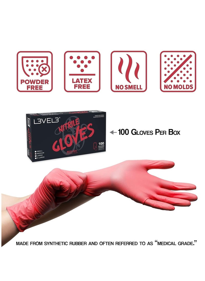L3VEL3 Level 3 Nitrile Gloves - Professional Heavy Duty Disposable Gloves - Latex Free - Fits Snug - Box of 100 - Large  - Image 4