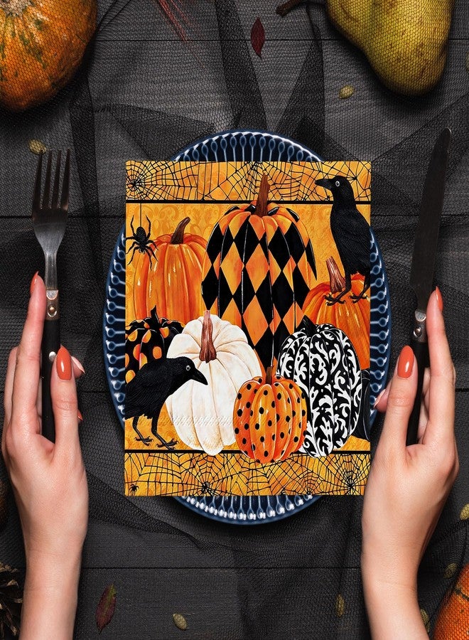 JarThenaAMCS 80Pcs Halloween Paper Napkin Vintage Pumpkin Luncheon Napkin Disposable Dessert Dinner Hand Napkin for Halloween Party Supplies - Image 4
