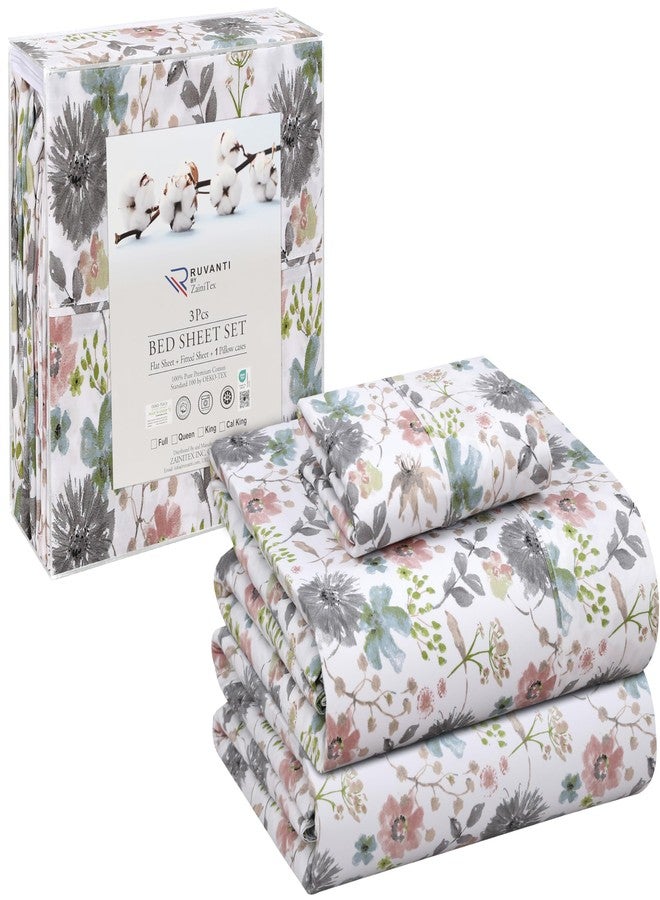 RUVANTI 100% Cotton Twin XL Sheet Sets, 3 Pieces, Soft & Breathable Percale Weave Bedding, Deep Pocket 16", Hotel Standard, Crisp Cool Feel, Durable, Perfect Size Floral Sheets, Dandelion Field - Image 1