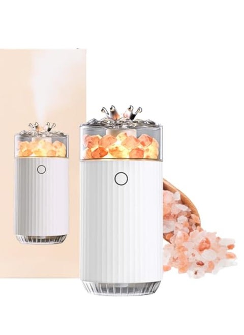 Salt Lamp Diffuser, Waterless Diffuser, Scent Air Machine, 4 in 1 Essential Oil Diffuser & Lonic Salt Therapy & Humidifier & LED Night Light, Auto-Off, Cordless Diffuser for Home Office Yoga Car