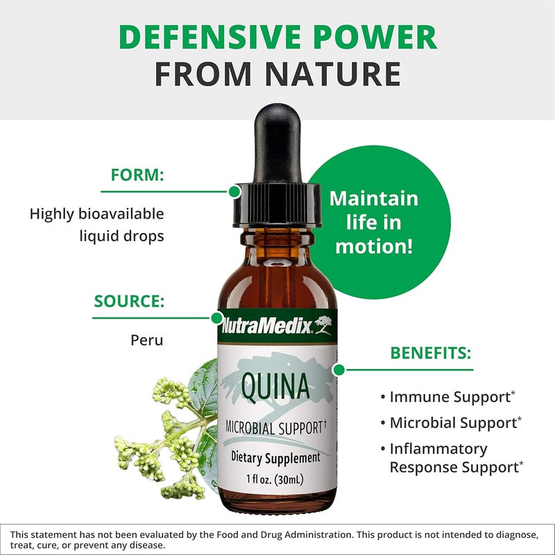 NutraMedix Quina Herbal Extract  Daily Immune Support Supplement  Liquid Herbal Supplements for Health  Immunity  Calisaya Tree Bark Sourced in Peru 1oz  30ml - Image 4