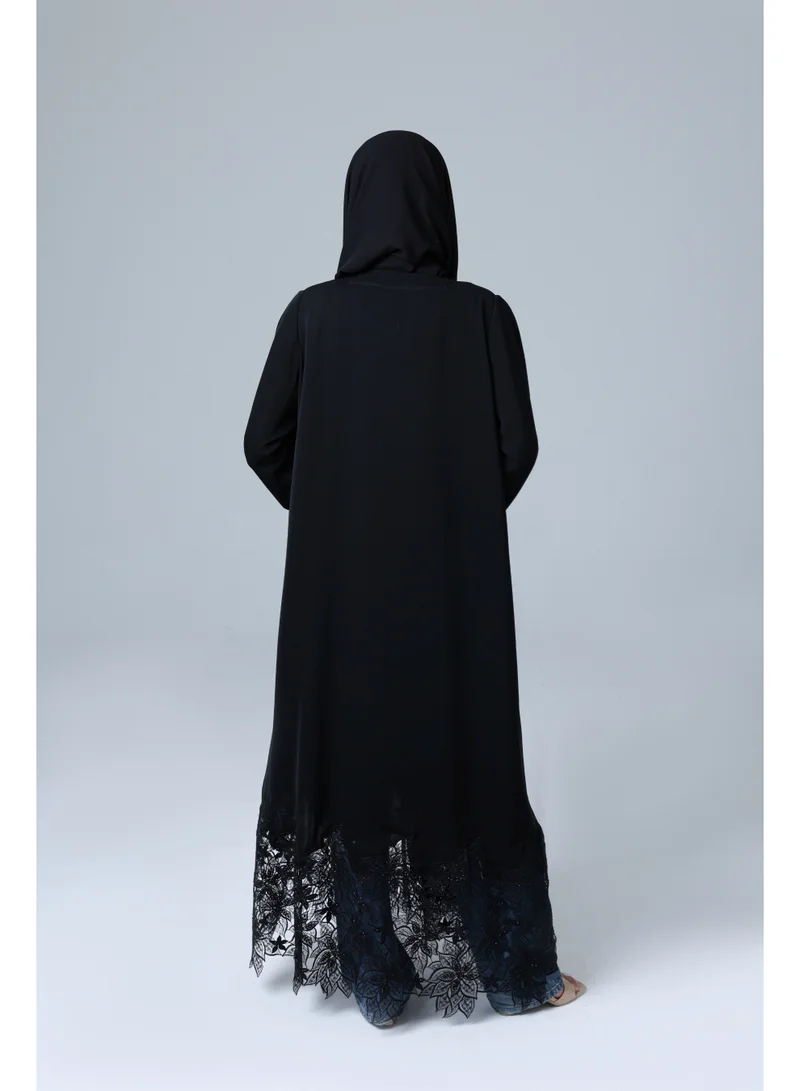 IKKXA Elegant Lace Sleeves and Bottom Abaya