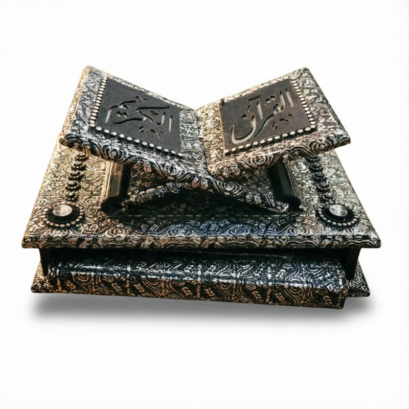 Reading Stand - Adjustable ergonomic support designed for comfortable Quran recitation, paired with a premium Medina Mushaf and elegant storage box, making (Model 1) - Image 3