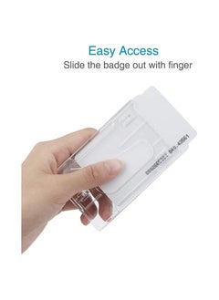 Generic Card Protector, Vertical 2 Card Badge Holder Transparent Plastic ID Credit Card Protector with Thumb Slot, Rigid PC Transparent Material,10 Pack  - Image 4
