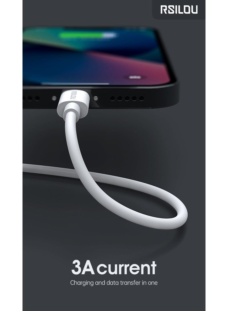 RSILOU-R2007 USB-A to Lightning Charging & Data Cable (100cm) – Durable, Fast Charging, Tangle-Free Design - Image 3
