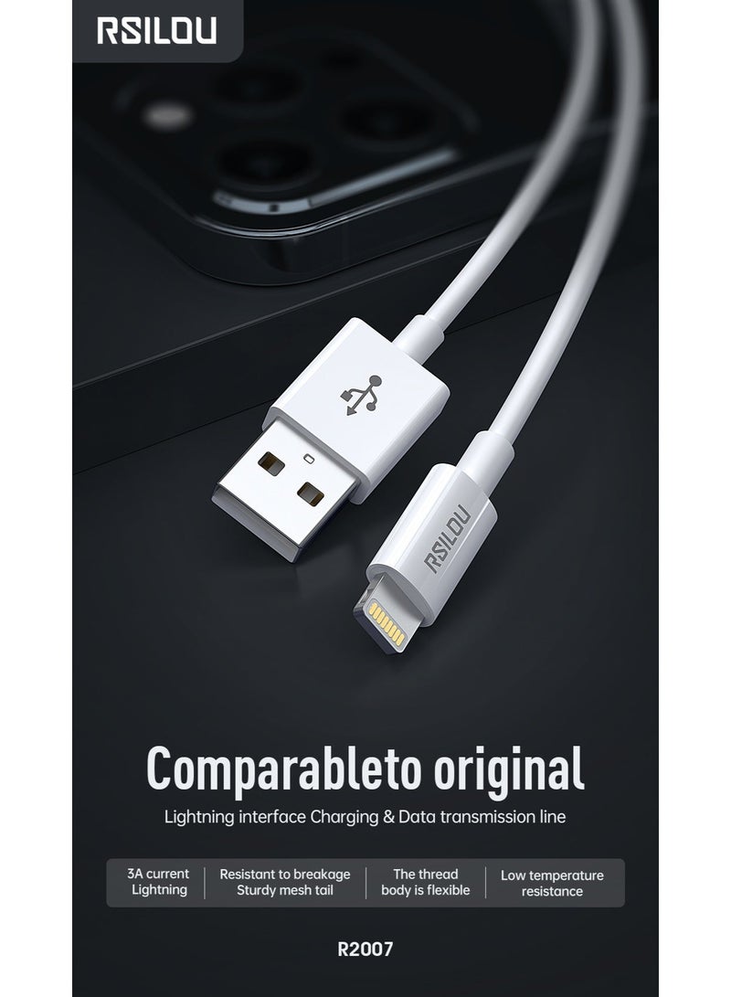 RSILOU-R2007 USB-A to Lightning Charging & Data Cable (100cm) – Durable, Fast Charging, Tangle-Free Design - Image 2