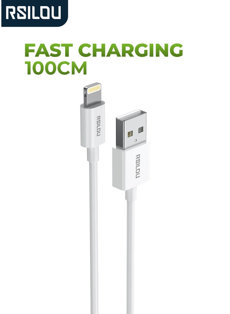 RSILOU-R2007 USB-A to Lightning Charging & Data Cable (100cm) – Durable, Fast Charging, Tangle-Free Design - Image 1