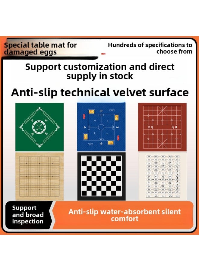 Chess And Cards Egg Pad Special Non-slip Mute Absorbent Diatom Mud Table Pad Wear-resistant Dirty-resistant Thickened Game Pad For Playing Cards-Color:80*80cm-Pattern:Chess Mat  - Image 2