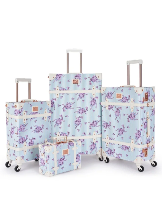 LIMRA Travel Bags Classic Leather Luggage 4 Pcs Set 28''-24''-20'''-13'''Inches