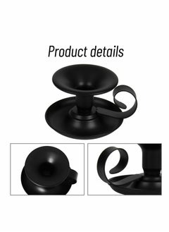 Excefore Taper Candle Stick Holder, Retro Iron Simple Black Candlestick Holders Candlelight Stand for Party Wedding Table Home Decoration 2Pcs  - Image 4