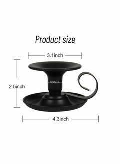 Excefore Taper Candle Stick Holder, Retro Iron Simple Black Candlestick Holders Candlelight Stand for Party Wedding Table Home Decoration 2Pcs  - Image 3