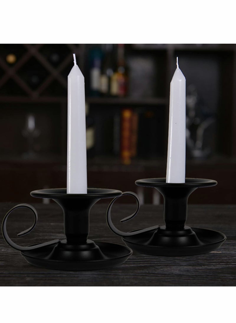 Excefore Taper Candle Stick Holder, Retro Iron Simple Black Candlestick Holders Candlelight Stand for Party Wedding Table Home Decoration 2Pcs - Image 5