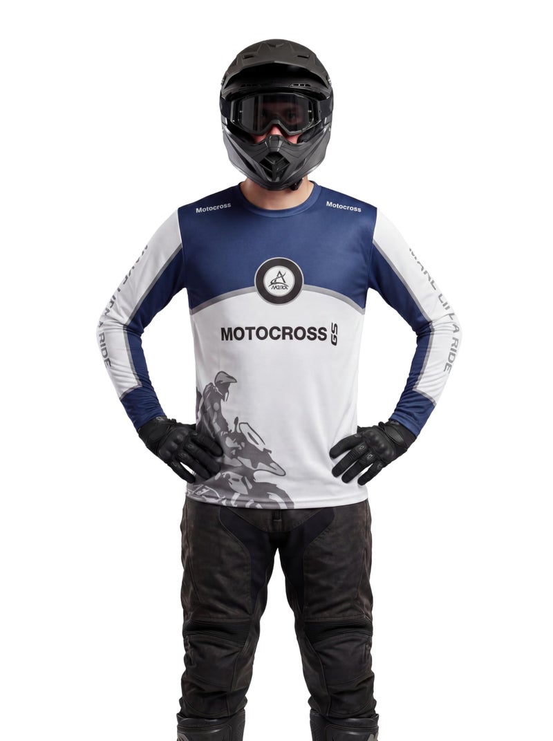 AKIBA Full Sleeve Motocross Printed Biker Racing Jersey, Riding Sports T-Shirt for Unisex (in, Numeric, 44, Blue) - Image 5