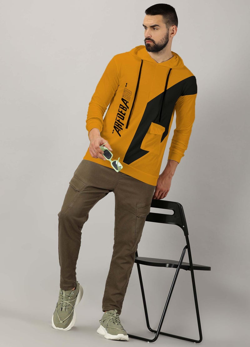 AUSK Men T-Shirt || Full Sleeve T-Shirt for Mens || Mens Hoodie Tshirts Yellow - Image 4