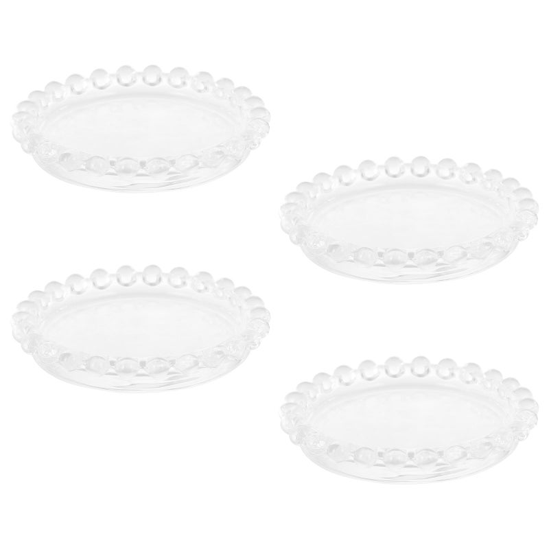 🍳 ٤ قطع طبق زجاجي لاحتواء شمع الشموع شفاف لحوامل الشموع - Image 3