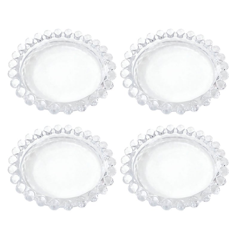 🍳 ٤ قطع طبق زجاجي لاحتواء شمع الشموع شفاف لحوامل الشموع - Image 4