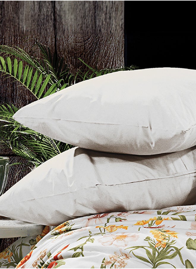 In-House Sevda | 8 Pieces Ranforce Cotton Comforter Set - 260x240 cm - Orange & White  - Image 3