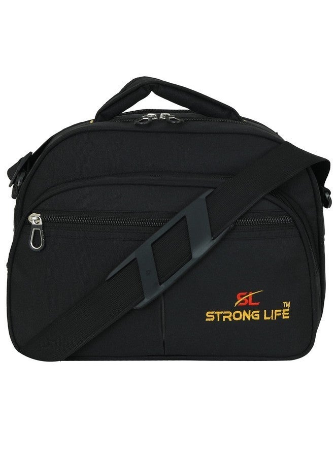Strong Life Stylish Nylon Small Sling Cross Body Travel Messenger one Side Shoulder Bag for Men and Women (Black) - Image 1