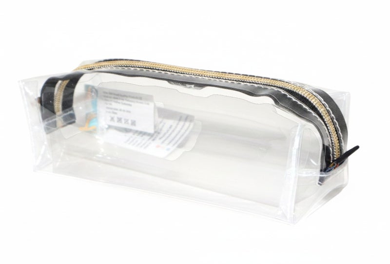 باول كريتيف مقلمة  Clear wedge gold zip - PVC رقم PCP24035A - Image 1