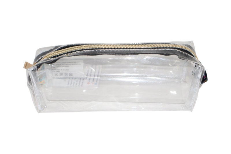 باول كريتيف مقلمة  Clear wedge gold zip - PVC رقم PCP24035A - Image 3