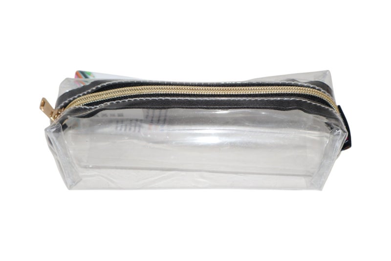 باول كريتيف مقلمة  Clear wedge gold zip - PVC رقم PCP24035A - Image 2