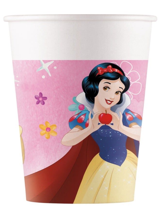 Disney Ciao Disney Princess “Live Your Story” Paper Cups 200 ml – Pack of 8 FSC Certified Party Cups with Snow White Design, Pink Birthday Tableware for Girls Celebrations - Image 1