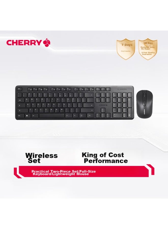 Cherry Dw2300 Second Generation Wireless Keyboard And Mouse Combo, Office Keyboard And Mouse Set, Wireless Computer Keyboard, Quiet Office And Home Classic Black - Image 1