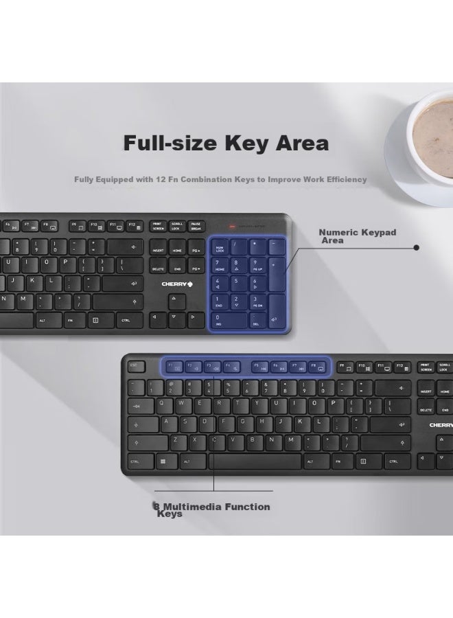 Cherry Dw2300 Second Generation Wireless Keyboard And Mouse Combo, Office Keyboard And Mouse Set, Wireless Computer Keyboard, Quiet Office And Home Classic Black - Image 2