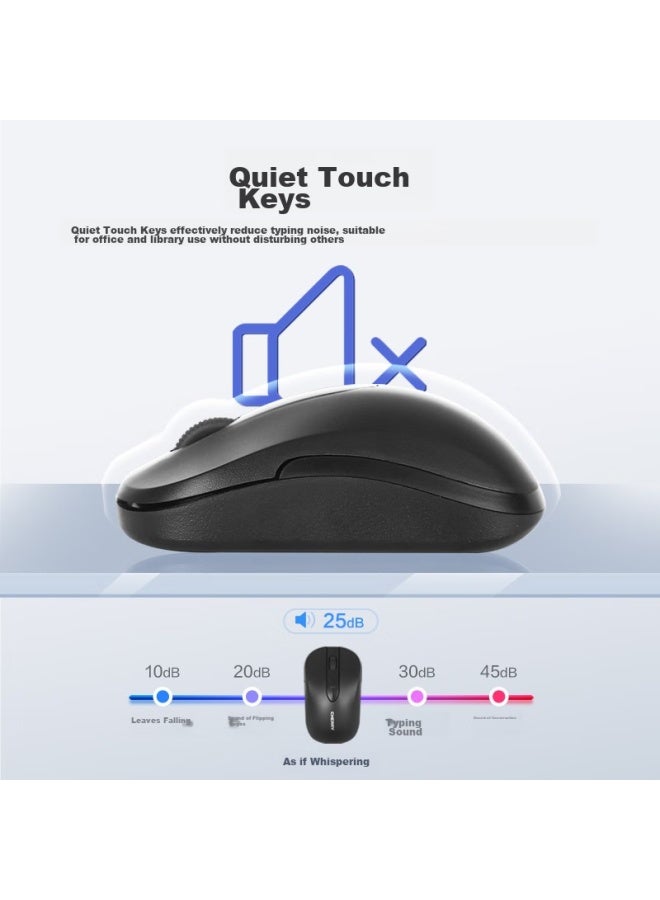 Cherry Dw2300 Second Generation Wireless Keyboard And Mouse Combo, Office Keyboard And Mouse Set, Wireless Computer Keyboard, Quiet Office And Home Classic Black - Image 3
