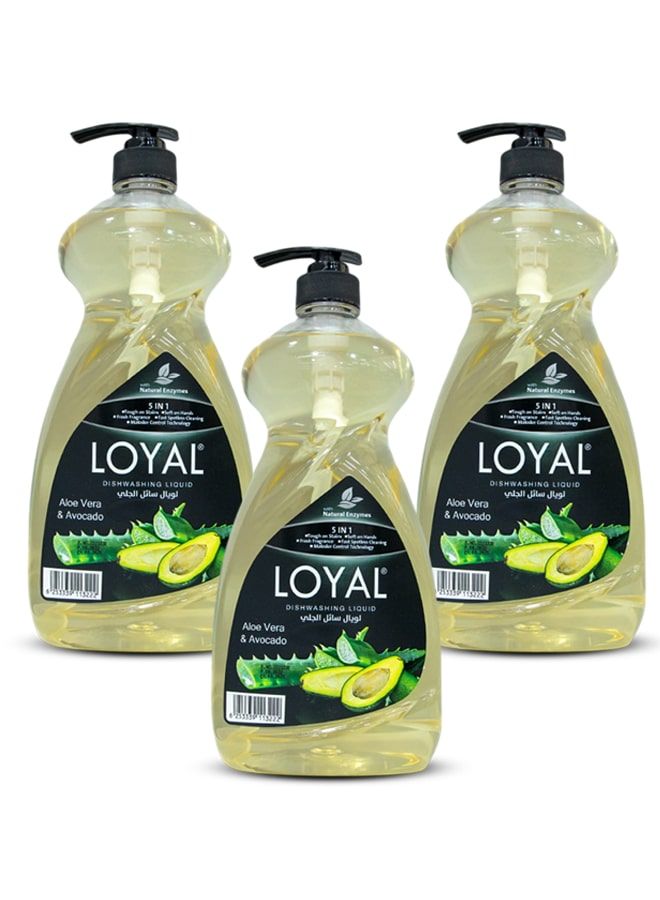 loyal 5 in 1 Dishwashing Liquid - Aloe Vera & Avocado 3x1.5L