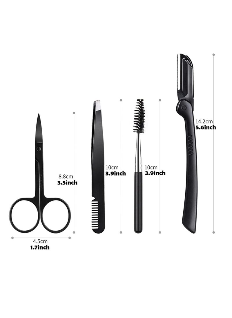 Generic - 8 Styles Eyebrow Stencils,Reusable Eyebrow Stencil with Handle and Strap Washable,Eyebrow Shaping Kit,Brow Shaping Template Stamp Kit Including Brow Trimmer,Tweezer,Scissor,Eyelashes Roller - Image 1