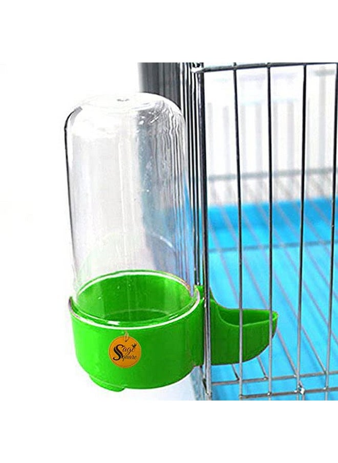 Sage Square Sage Square 80Ml Tube Shape Cage Bird Food, Seed, Water Feeder Plastic Dispenser Cum Bowl With Removable Tray - No Spill No Mess (Multi Color) (Pack Of 2) (Size - 13.5 X 3 Cm) (Small Size), Random  - Image 4