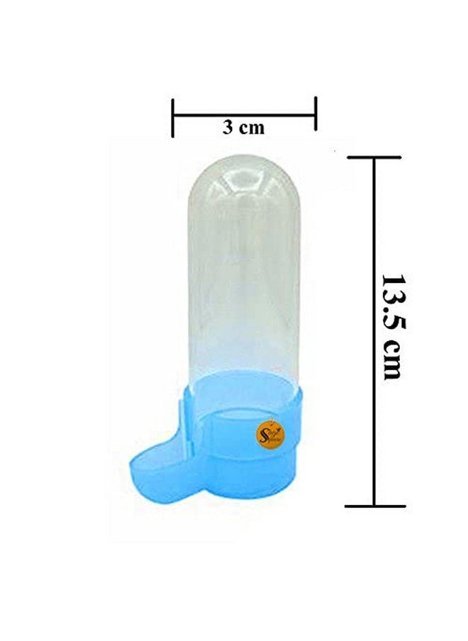 Sage Square Sage Square 80Ml Tube Shape Cage Bird Food, Seed, Water Feeder Plastic Dispenser Cum Bowl With Removable Tray - No Spill No Mess (Multi Color) (Pack Of 2) (Size - 13.5 X 3 Cm) (Small Size), Random  - Image 3