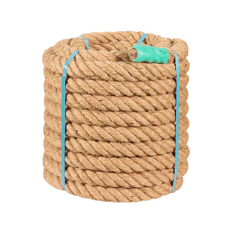Natural Jute Rope - Twisted Hemp Rope for Hammock, Landscaping, Home Decorating, Hanging Swing, Tug War, Cat Scratching Post (1 inch x 65 feet)