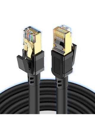 2m CAT8 Ethernet Cable High Speed Heavy Duty Cat8 LAN Network Cable 40Gbps 2000Mhz with Gold Plated RJ45 Connector for Modem Router Switch  Gaming, Xbox Black - pzsku/Z462552E5FEBCE10844ECZ/45/1747016726/05b26f30-3dc3-4be2-982d-f819566a5a12