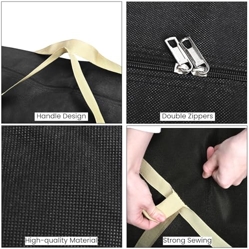 Nagpew 4 Pieces Extra Large Moving Bag, 150L Heavy Duty Storage Bag with Strong Zipper Handles, Black Jumbo Comforter Storage Organizer for Clothing, Pillow, Quilt, Blanket, Space Saving - Image 4