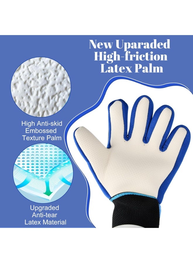 Goalkeeper Gloves Kids，Double Wrist Strap Goalkeeper Gloves, Latex Material Football Gloves, Strong Grip and Non-Slip, Effective Protection of Palms and Wrists, Size 7 - Image 2