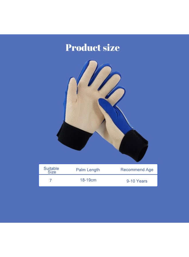 Goalkeeper Gloves Kids，Double Wrist Strap Goalkeeper Gloves, Latex Material Football Gloves, Strong Grip and Non-Slip, Effective Protection of Palms and Wrists, Size 7 - Image 3