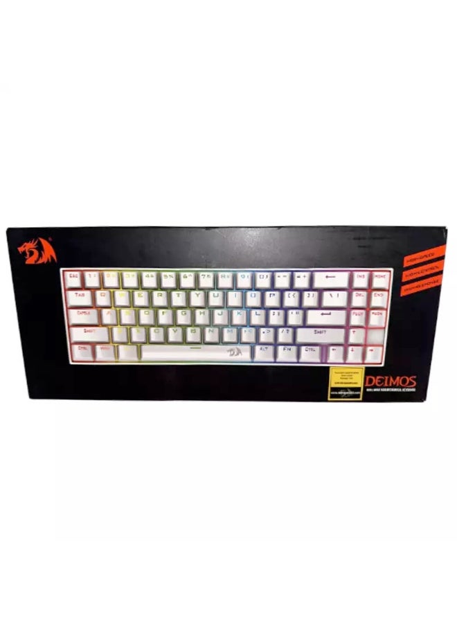 Redragon DEIMOS K599 – TKL 2.4G + Wired RGB Mechanical Gaming Keyboard (Red Switch) – White - Image 2