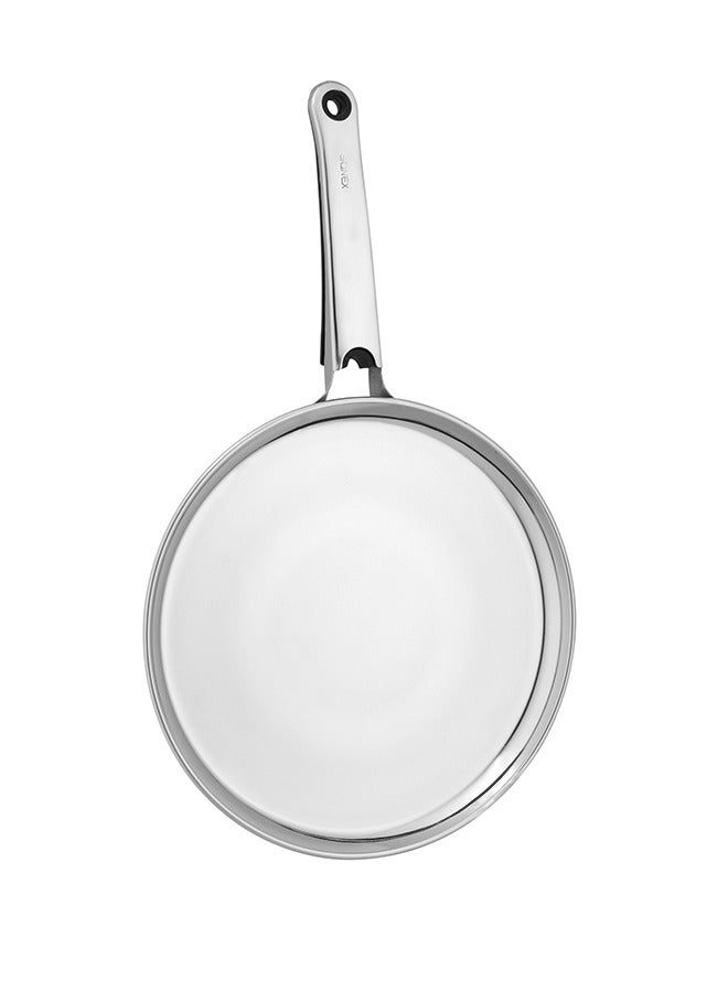 SONEX مقلاة ستيك مسطحة من الفولاذ المقاوم للصدأ مع مقبض بارد – 26 سم، قاع ثلاثي الطبقات، مثالية لتحضير الدوسا، الكريب، والفطائر، تصميم منخفض الحواف متين، توزيع حراري متساوي، مقلاة، طاوة - Image 2