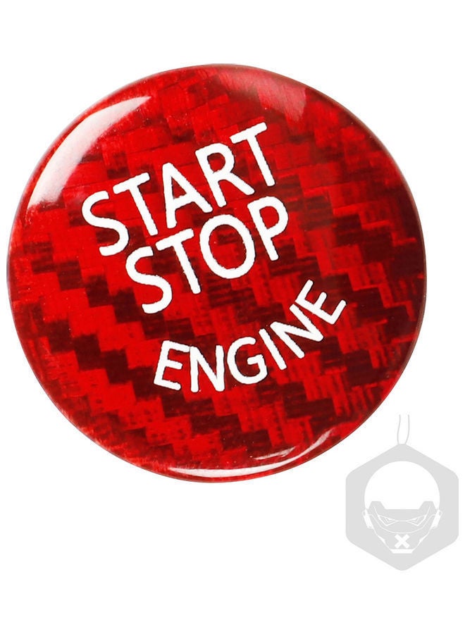 NIBEMINENT Carbon Fibre Protector Car Engine Start Stop Switch Button Sticker - Image 4
