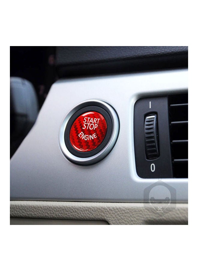 NIBEMINENT Carbon Fibre Protector Car Engine Start Stop Switch Button Sticker - Image 3