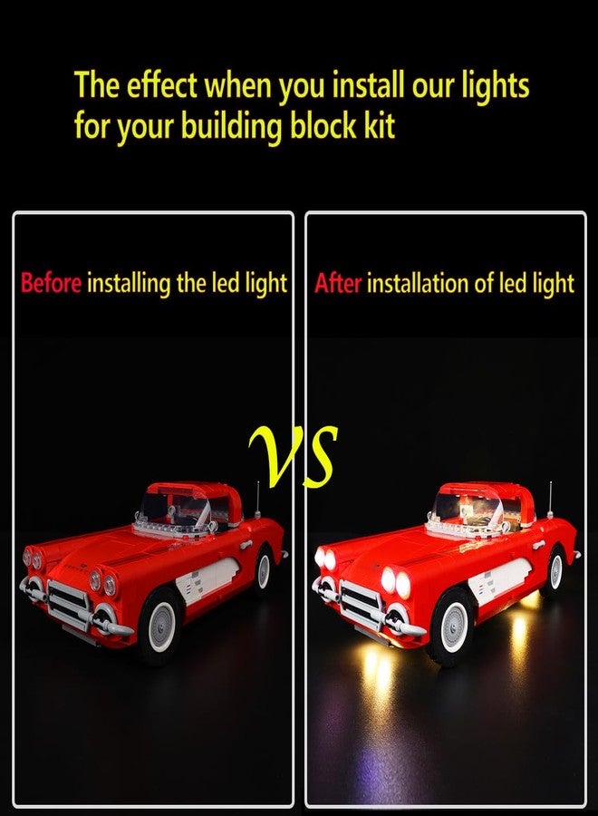 Kyglaring طقم إضاءة LED من Kyglaring متوافق مع مجموعة ليغو 10321، ملحقات إضاءة متوافقة مع سيارة لعبة كورفيت 10321، مصابيح فقط (النموذج غير متضمن)، إصدار كلاسيكي - Image 4