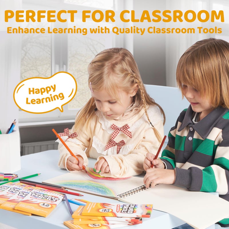 JOYIN 432 Count Colored Pencils Bulk, Colored Pencils for Kids 3+, 12 Colors, 36 Packs, Pre-sharpened Coloring Art Supplies, School Supplies - Image 5