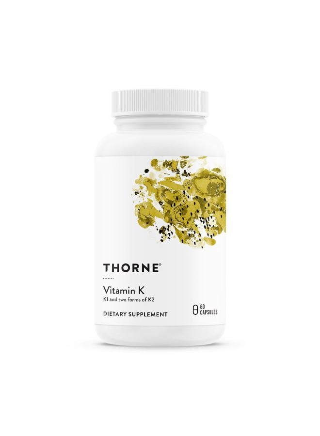 Thorne Research فيتامين ك (سابقًا 3-كامل) - فيتامينات ك1 وك2 (كـ MK-4 و MK-7) - يدعم العظام القوية* - 60 كبسولة - Image 1