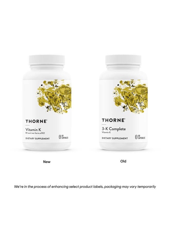Thorne Research فيتامين ك (سابقًا 3-كامل) - فيتامينات ك1 وك2 (كـ MK-4 و MK-7) - يدعم العظام القوية* - 60 كبسولة - Image 4